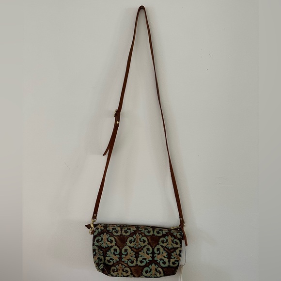 Small Leather Bag, King Kaleidoscope Turquoise Brown. - Picture 3 of 7